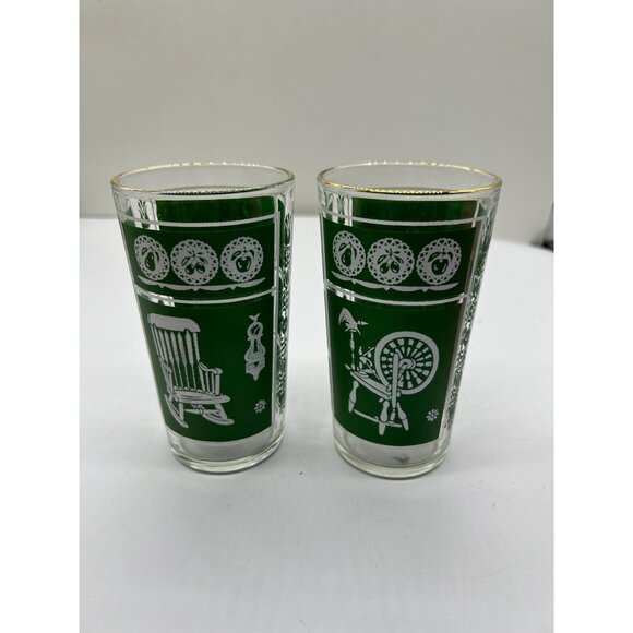 Vintage Libbey Colonial Americana Homestead Drinking Glasses Set of 2 MCM 12 Oz. - Picture 7 of 11